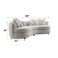 Iniko Beige Boucle Sofa with Toss Pillows FredCo