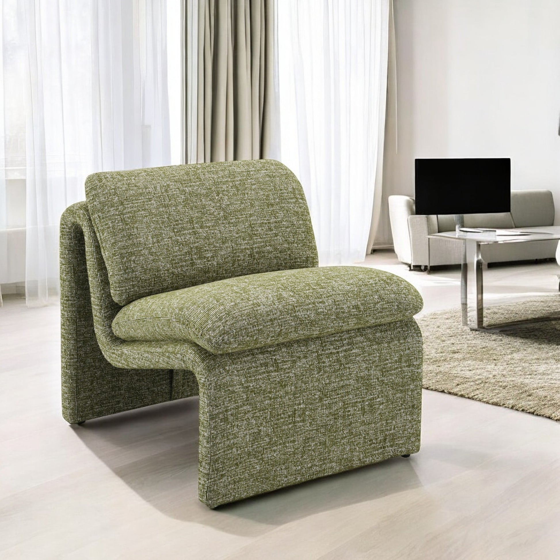 Innovative Elegance Jaeda Accent Chair in Curved Shape FredCo