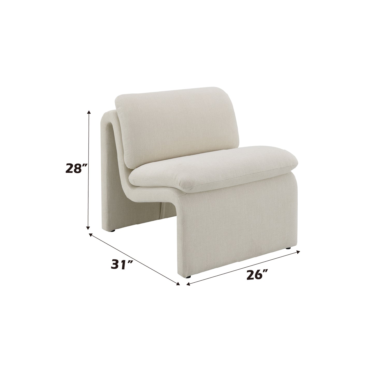 Innovative Elegance Jaeda Accent Chair in Curved Shape FredCo