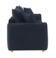 Irina Blue Velvet Sleeper Sectional Sofa w/ 3 Toss Pillows FredCo