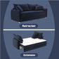Irina Blue Velvet Sleeper Sectional Sofa w/ 3 Toss Pillows FredCo
