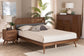 Irina Mid-Century Modern Grey Fabric and Ash Walnut Finished Wood Queen Size Platform Bed FredCo