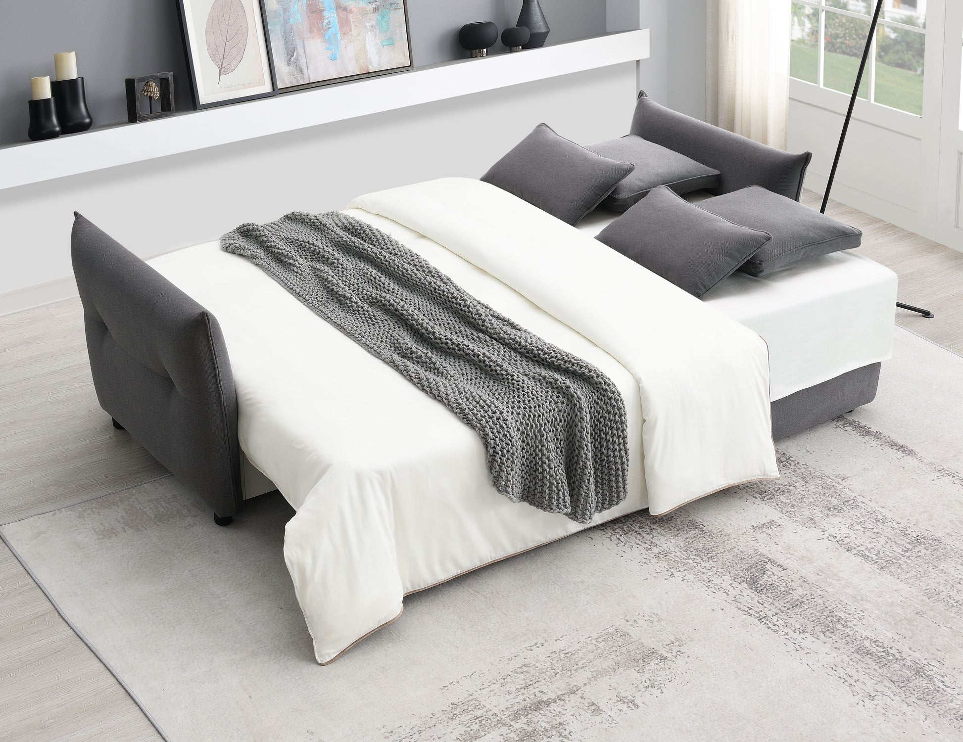 Irina Pull-out Fabric Sleep with Storage FredCo