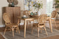 Iris Modern Bohemian Natural Brown Rattan 5-Piece Dining Set FredCo