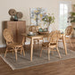 Iris Modern Bohemian Natural Brown Rattan 5-Piece Dining Set FredCo