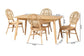 Iris Modern Bohemian Natural Brown Rattan 5-Piece Dining Set FredCo