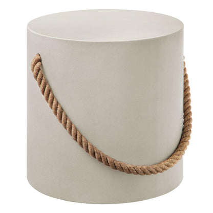 Isera Indoor - Outdoor Patio Rope Concrete Side Table Stool by Modway EEI-7089 FredCo