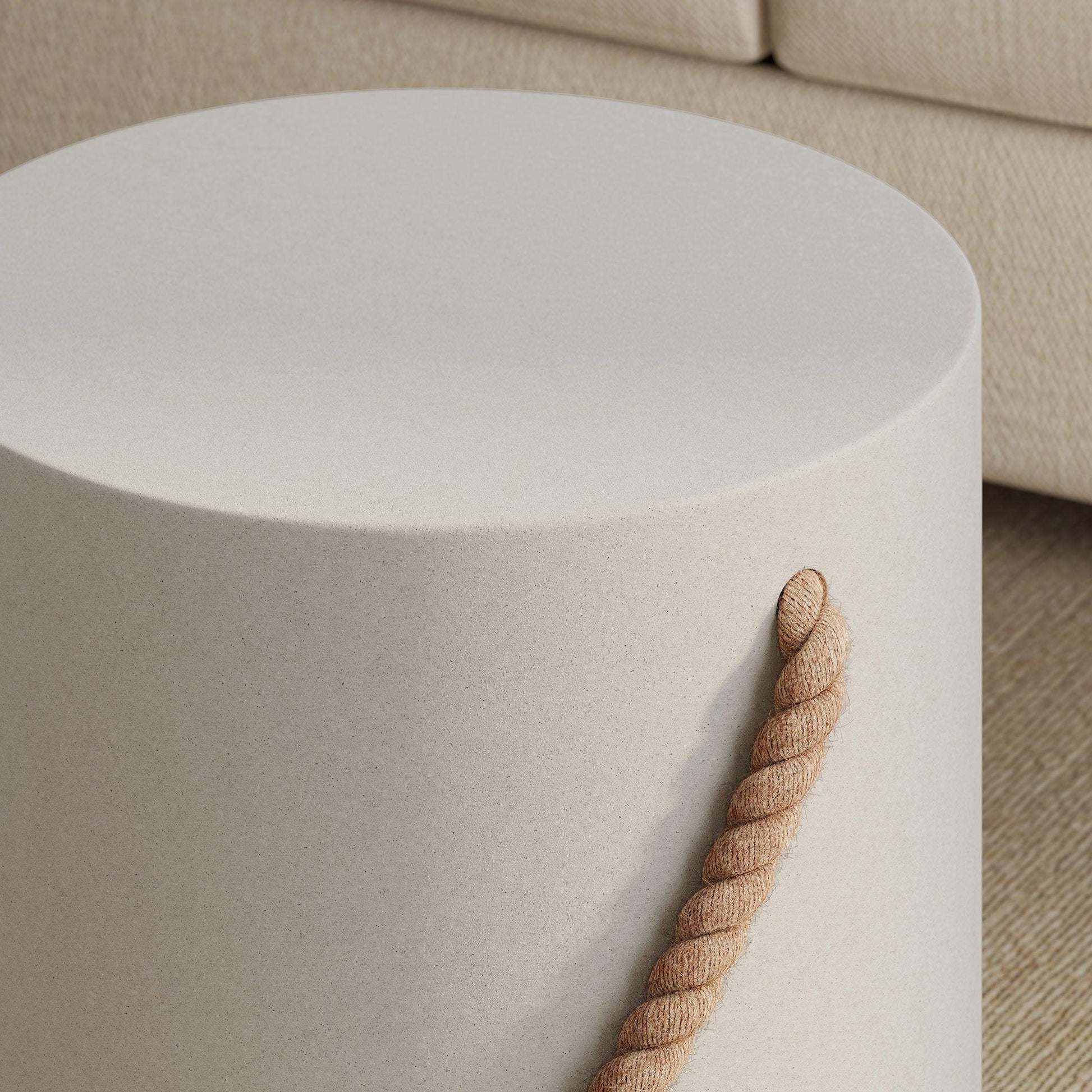 Isera Indoor - Outdoor Patio Rope Concrete Side Table Stool by Modway EEI-7089 FredCo