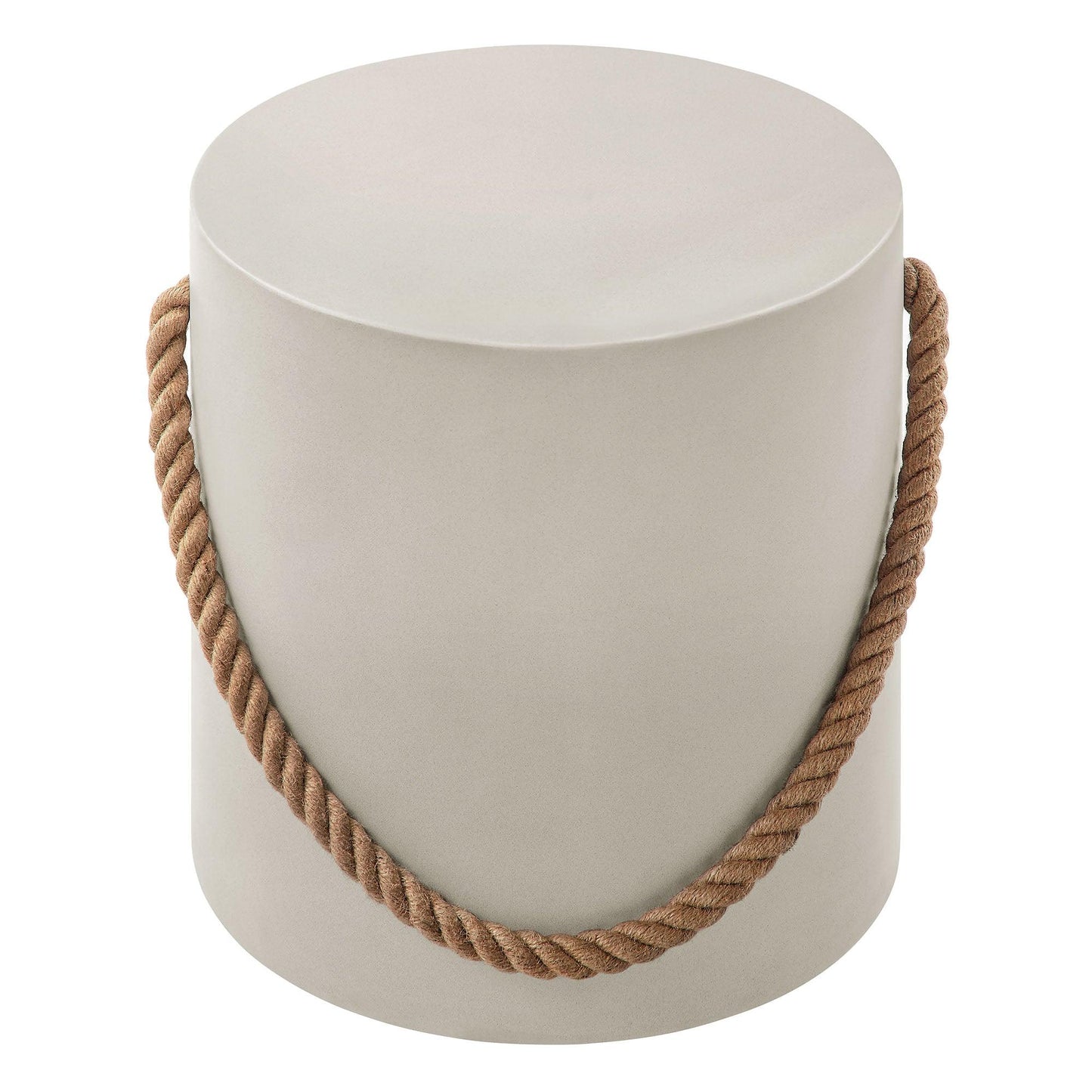Isera Indoor - Outdoor Patio Rope Concrete Side Table Stool by Modway EEI-7089 FredCo