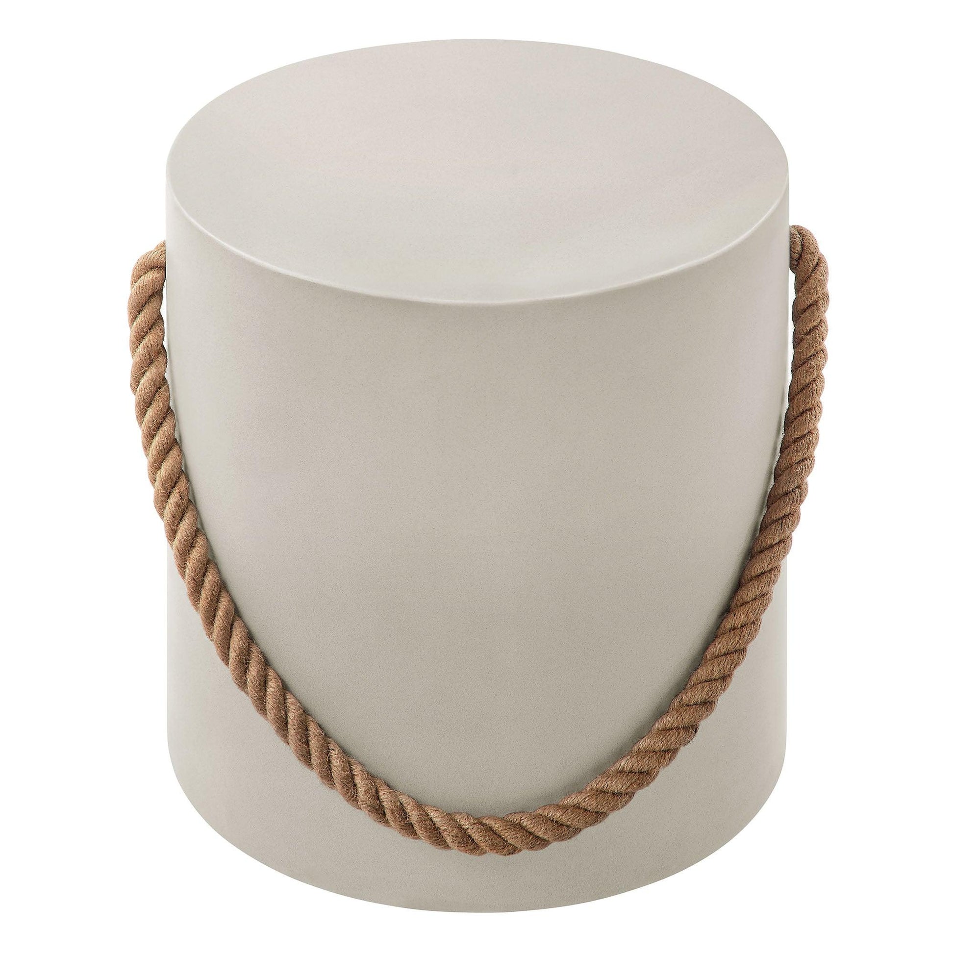 Isera Indoor - Outdoor Patio Rope Concrete Side Table Stool by Modway EEI-7089 FredCo