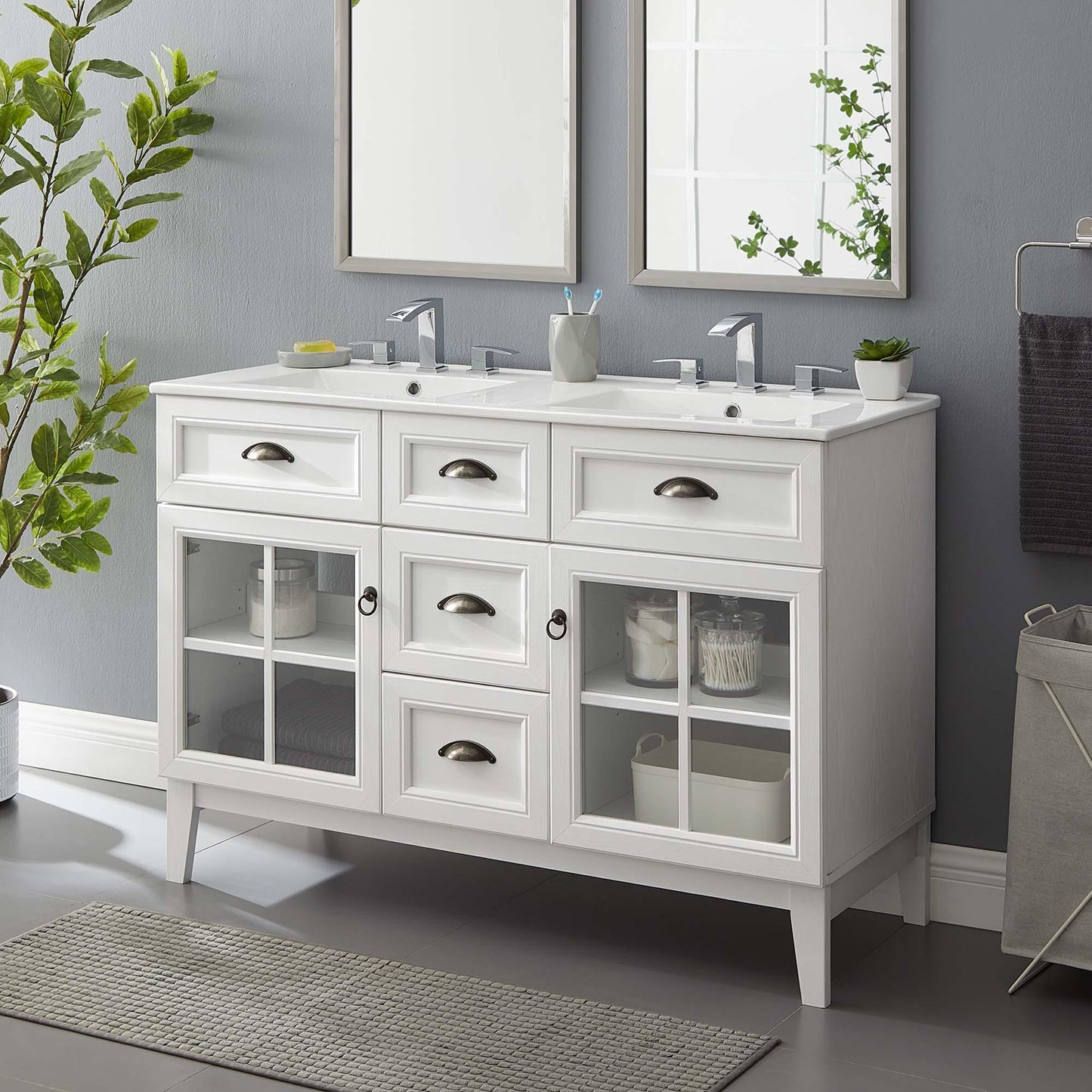 Isle 48" Double Bathroom Vanity Cabinet by Modway FredCo