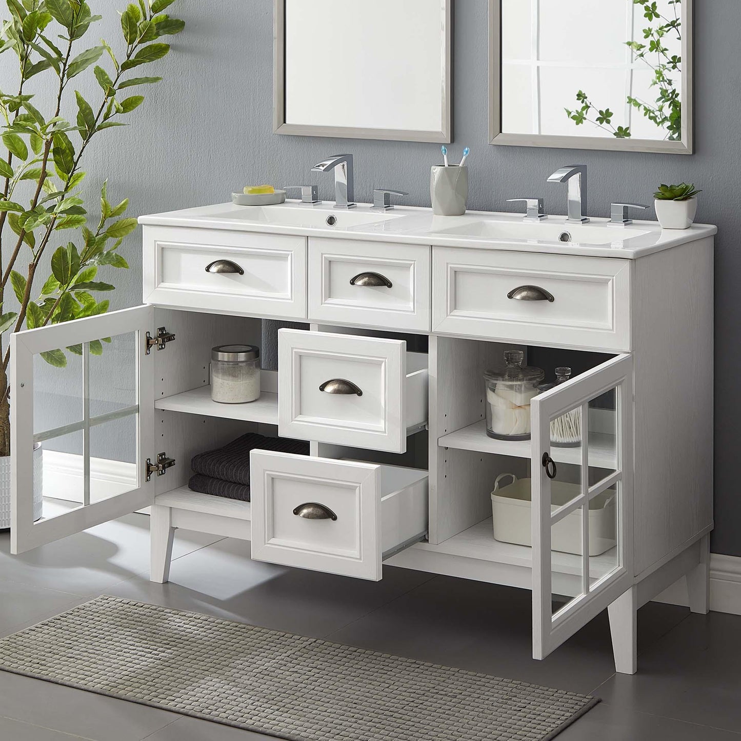 Isle 48" Double Bathroom Vanity Cabinet by Modway FredCo