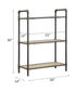 Itzel 3-Shelf Antique Oak & Sandy Gray Finish Bookshelf FredCo