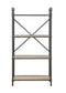 Itzel 4-Shelf Antique Oak & Sandy Gray Finish Bookshelf FredCo