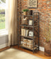 Itzel 4-Shelf Antique Oak & Sandy Gray Finish Bookshelf FredCo