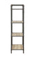 Itzel 4-Shelf Antique Oak & Sandy Gray Finish Bookshelf FredCo