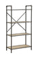 Itzel 4-Shelf Antique Oak & Sandy Gray Finish Bookshelf FredCo