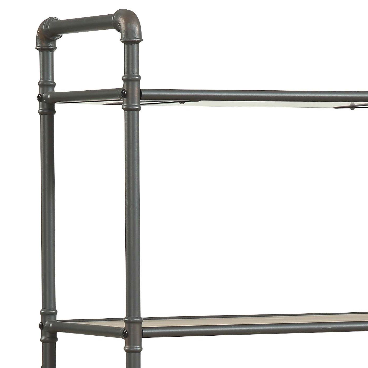 Itzel 5-Shelf Antique Oak & Sandy Gray Finish Bookshelf FredCo