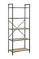 Itzel 5-Shelf Antique Oak & Sandy Gray Finish Bookshelf FredCo