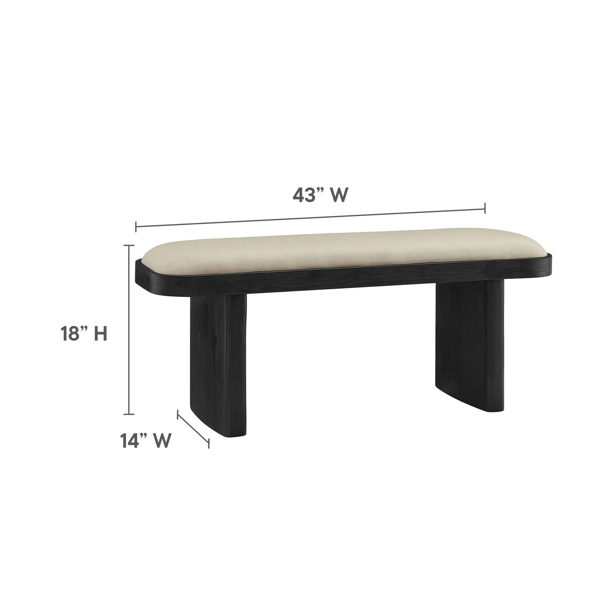 Iver 43" Upholstered Wood Accent Bench by Modway EEI-7143 FredCo