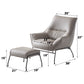 Jabel Khaki Top Grain Leather Accent Chair & Ottoman FredCo