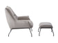 Jabel Khaki Top Grain Leather Accent Chair & Ottoman FredCo