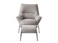 Jabel Khaki Top Grain Leather Accent Chair & Ottoman FredCo