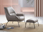 Jabel Khaki Top Grain Leather Accent Chair & Ottoman FredCo