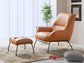 Jabel Sandstone Top Grain Leather Accent Chair & Ottoman FredCo