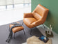 Jabel Sandstone Top Grain Leather Accent Chair & Ottoman FredCo