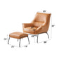 Jabel Sandstone Top Grain Leather Accent Chair & Ottoman FredCo