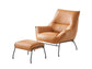 Jabel Sandstone Top Grain Leather Accent Chair & Ottoman FredCo