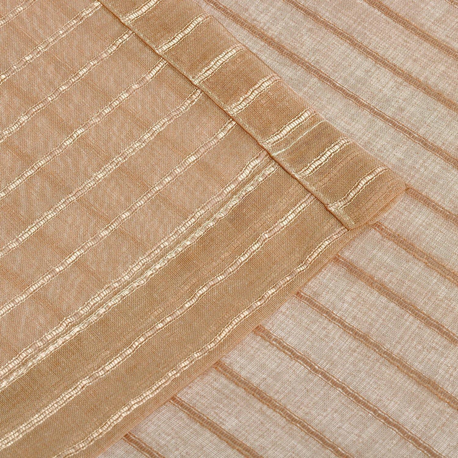 Jackson Stripe Soft Diffused Light Airy Lightweight Sheer Curtain Set FredCo
