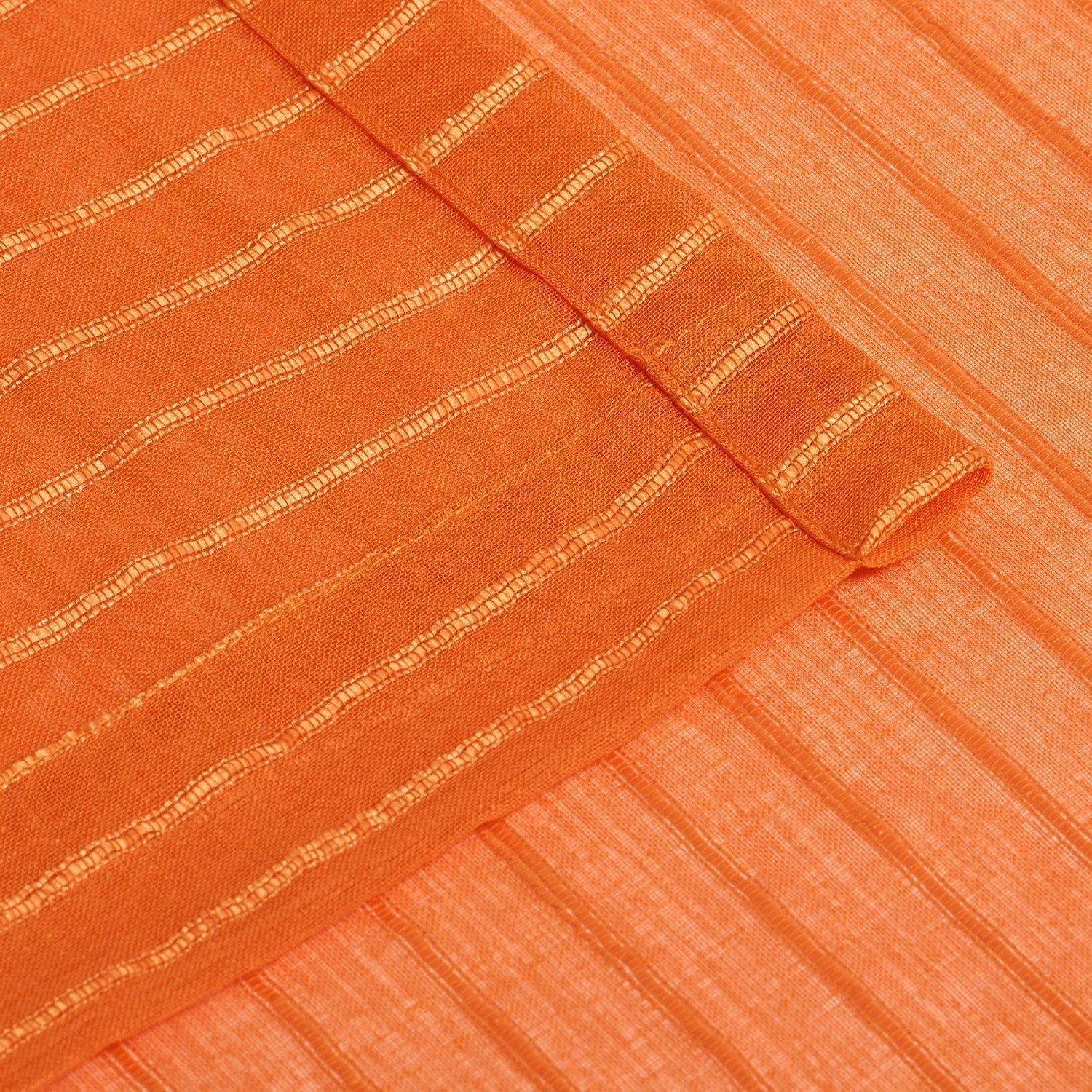 Jackson Stripe Soft Diffused Light Airy Lightweight Sheer Curtain Set FredCo