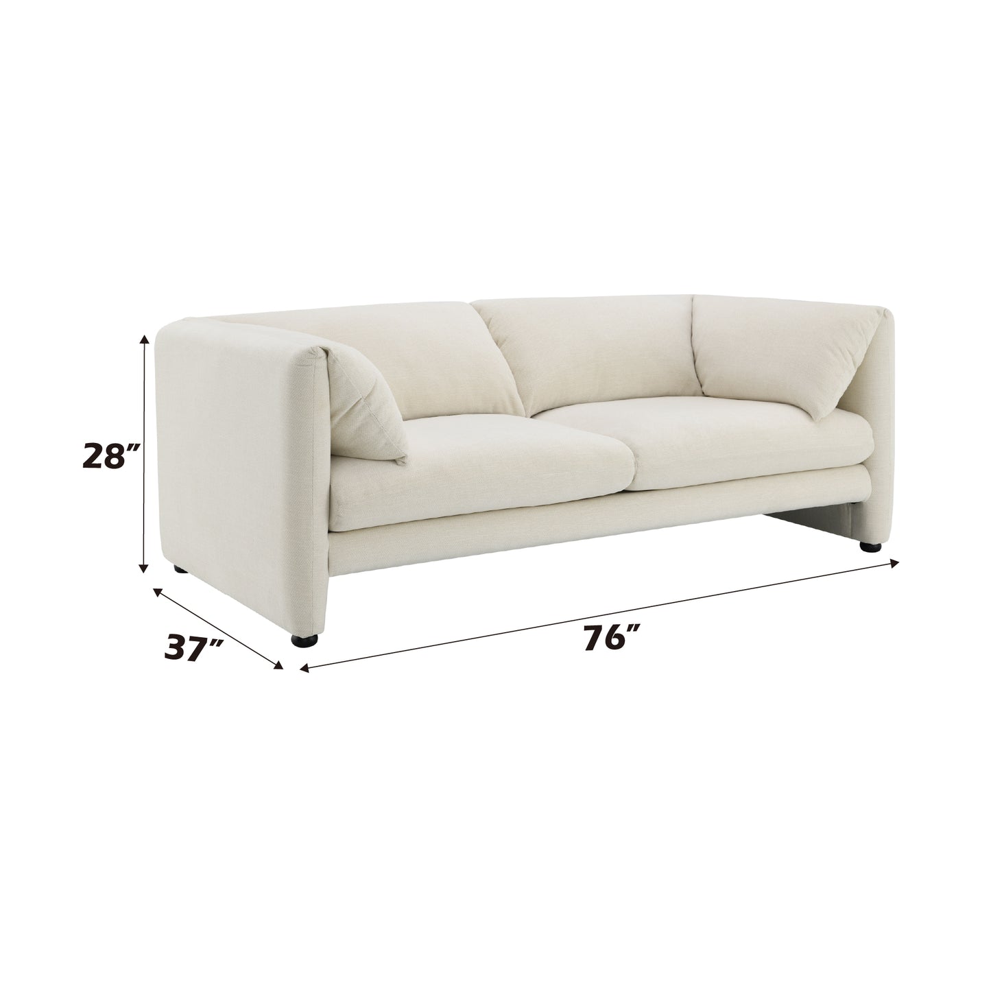 Jaeda Beige Boucle Loveseat FredCo