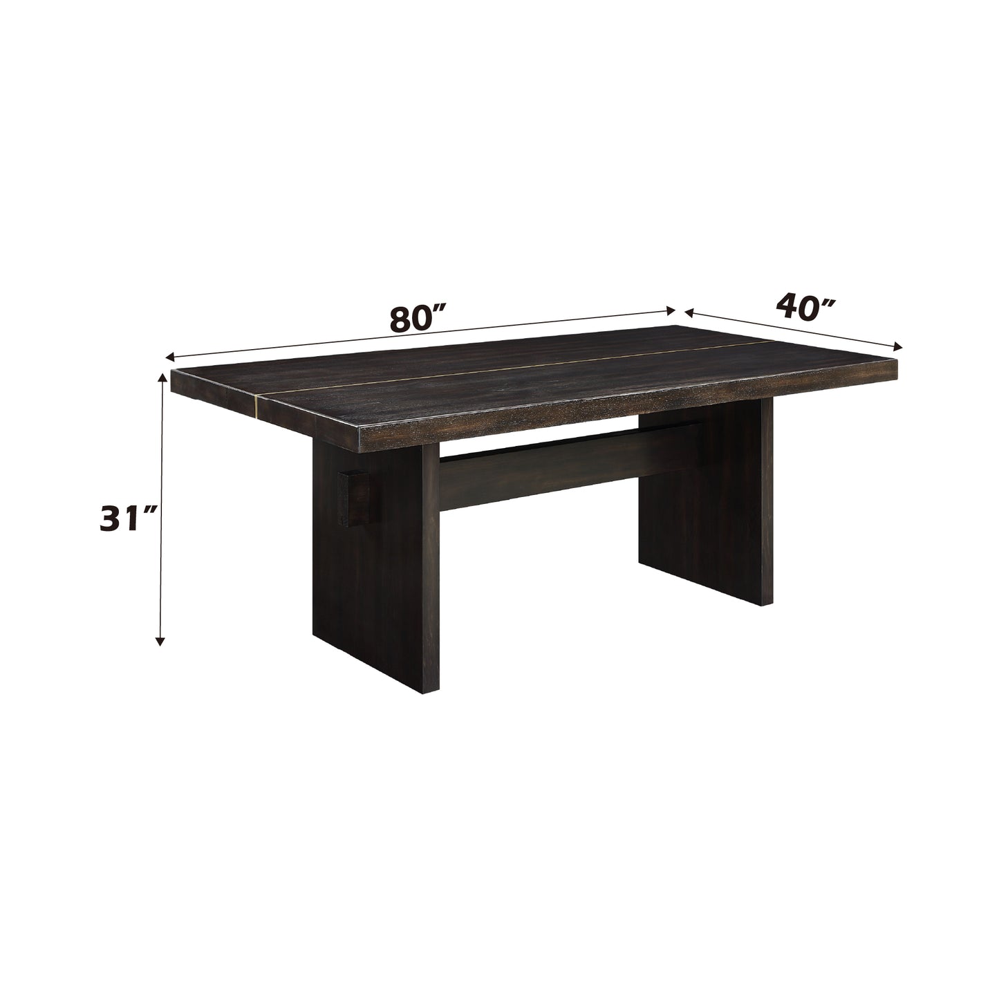 Jaramillo Gold & Rustic Espresso Finish Dining Table FredCo