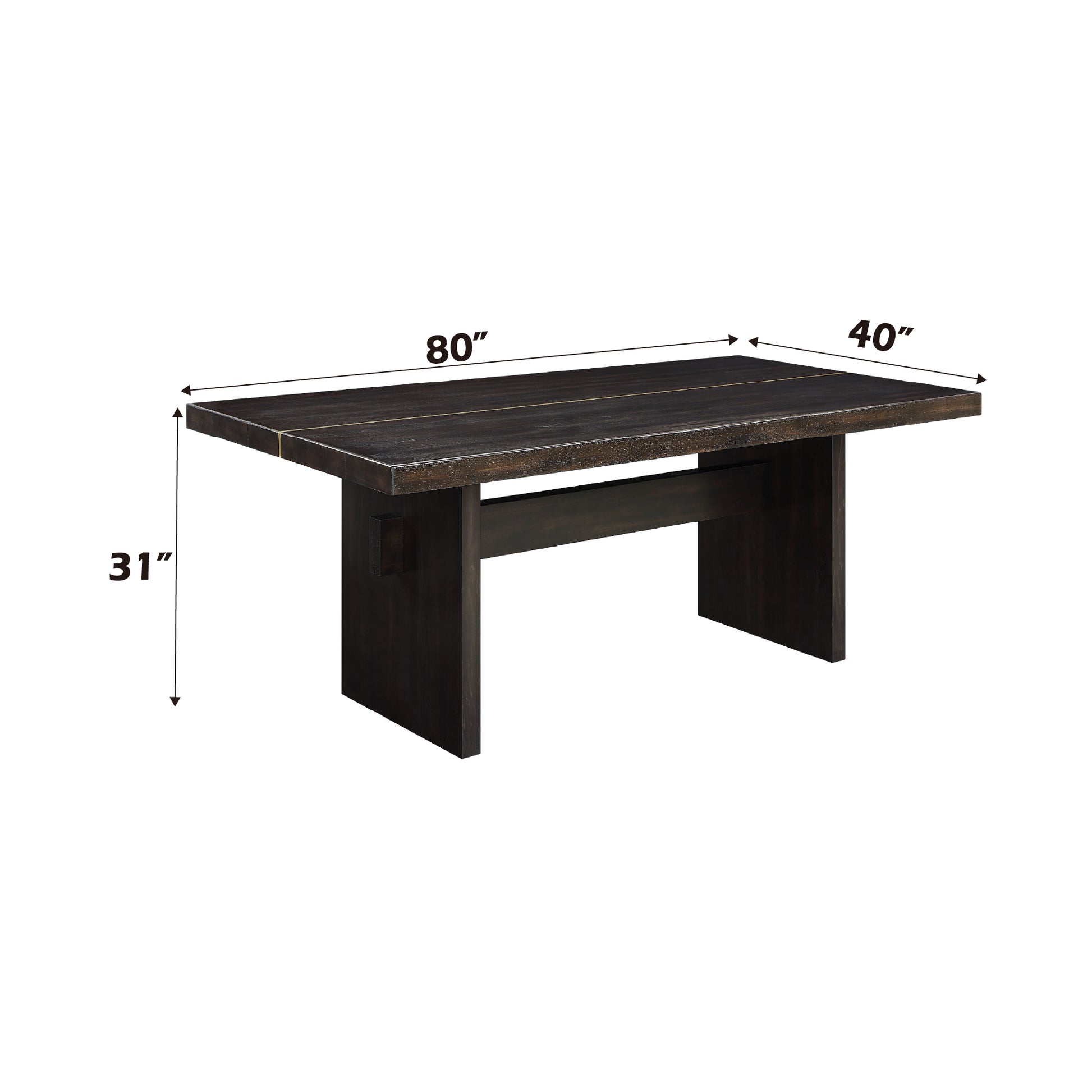Jaramillo Gold & Rustic Espresso Finish Dining Table FredCo