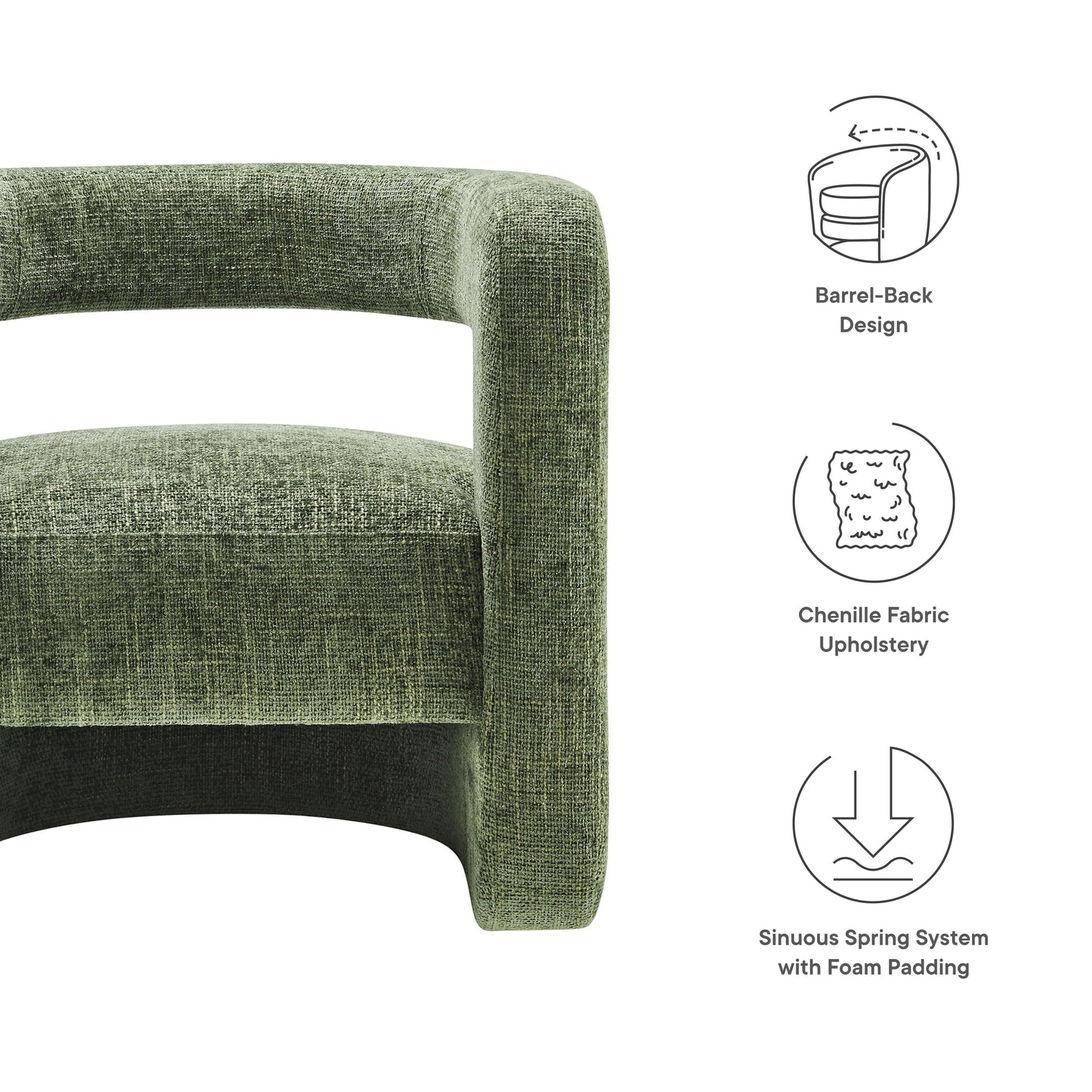 Jaylin Upholstered Chenille Accent Chair by Modway FredCo