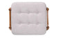 Jeanine Japandi Greyish Beige Fabric and Walnut Brown Finished Wood Ottoman Footstool FredCo
