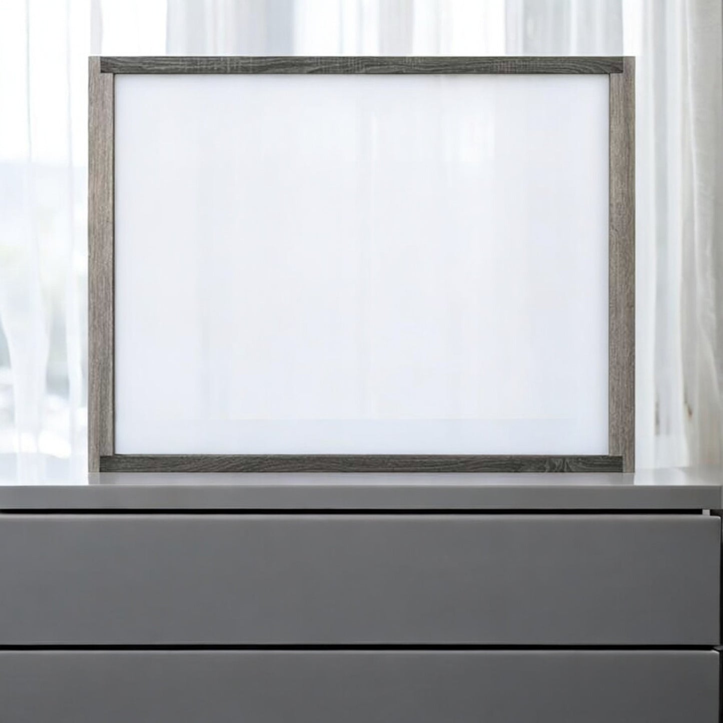 Jehoram Gray Finish Mirror FredCo