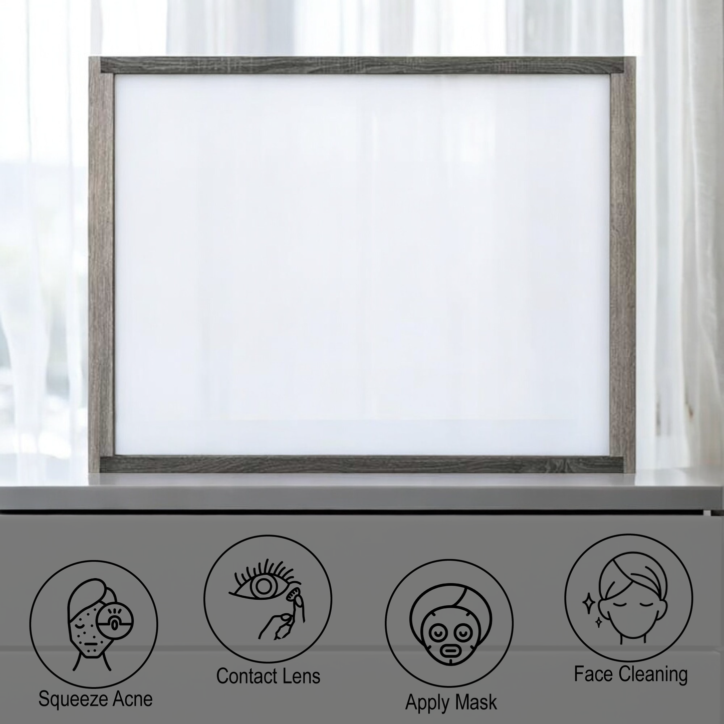 Jehoram Gray Finish Mirror FredCo