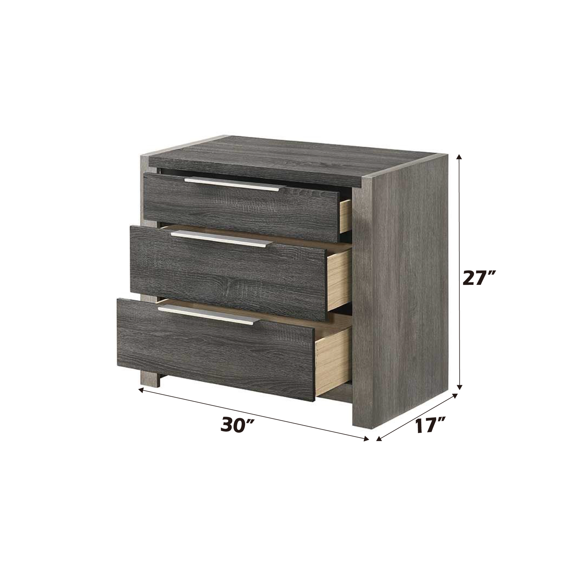 Jehoram Gray Finish Nightstand FredCo