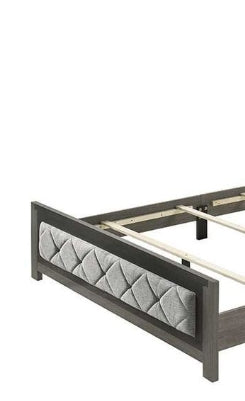 Jehoram Gray Linen & Gray Finish Eastern King Bed FredCo
