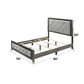 Jehoram Gray Linen & Gray Finish Eastern King Bed FredCo