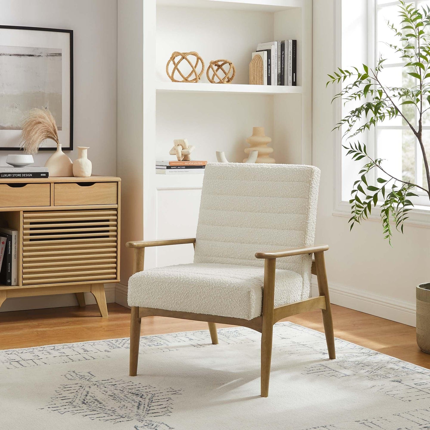Jensen Boucle Fabric Accent Chair by Modway FredCo