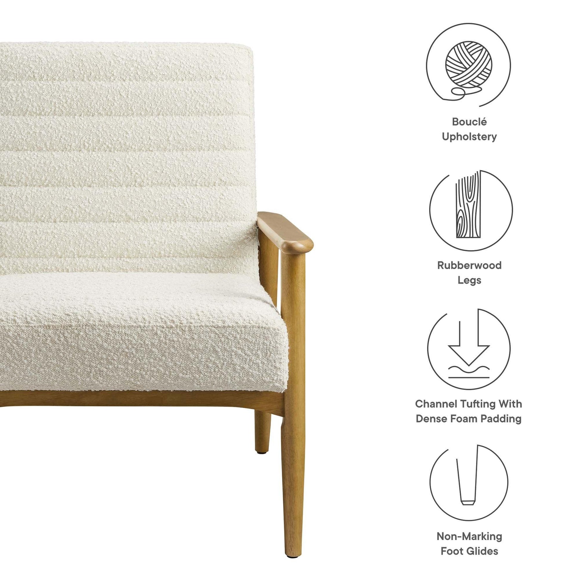 Jensen Boucle Fabric Accent Chair by Modway FredCo