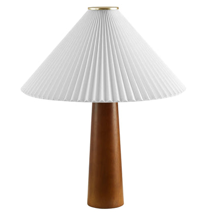 Jessica Wooden Base Table Lamp With Pleated Fabric Shade by Modway EEI-7212 FredCo