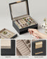 Jewelry Box with Glass Lid, 2-Layer Jewelry Organizer, 1 Drawers FredCo
