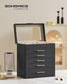 Jewelry Box with Glass Lid, 6-Layer Jewelry Organizer, 5 Drawers FredCo
