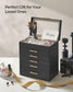 Jewelry Box with Glass Lid, 6-Layer Jewelry Organizer, 5 Drawers FredCo